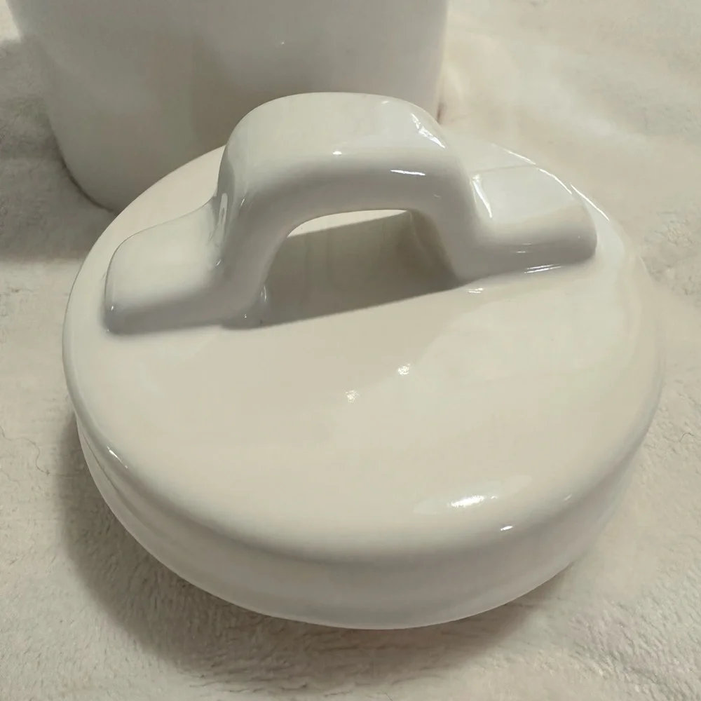 Rae Dunn Artisan Collection by Magenta ceramic dog treat/food WOOF canister 10”